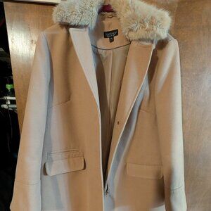 Topshop coat with faux fur